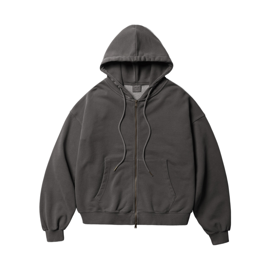JUHD4742_darkgray_29 PERSTEP Pigment Crop Two Finder Hoodie Zip Up Darkgray JUHD4742