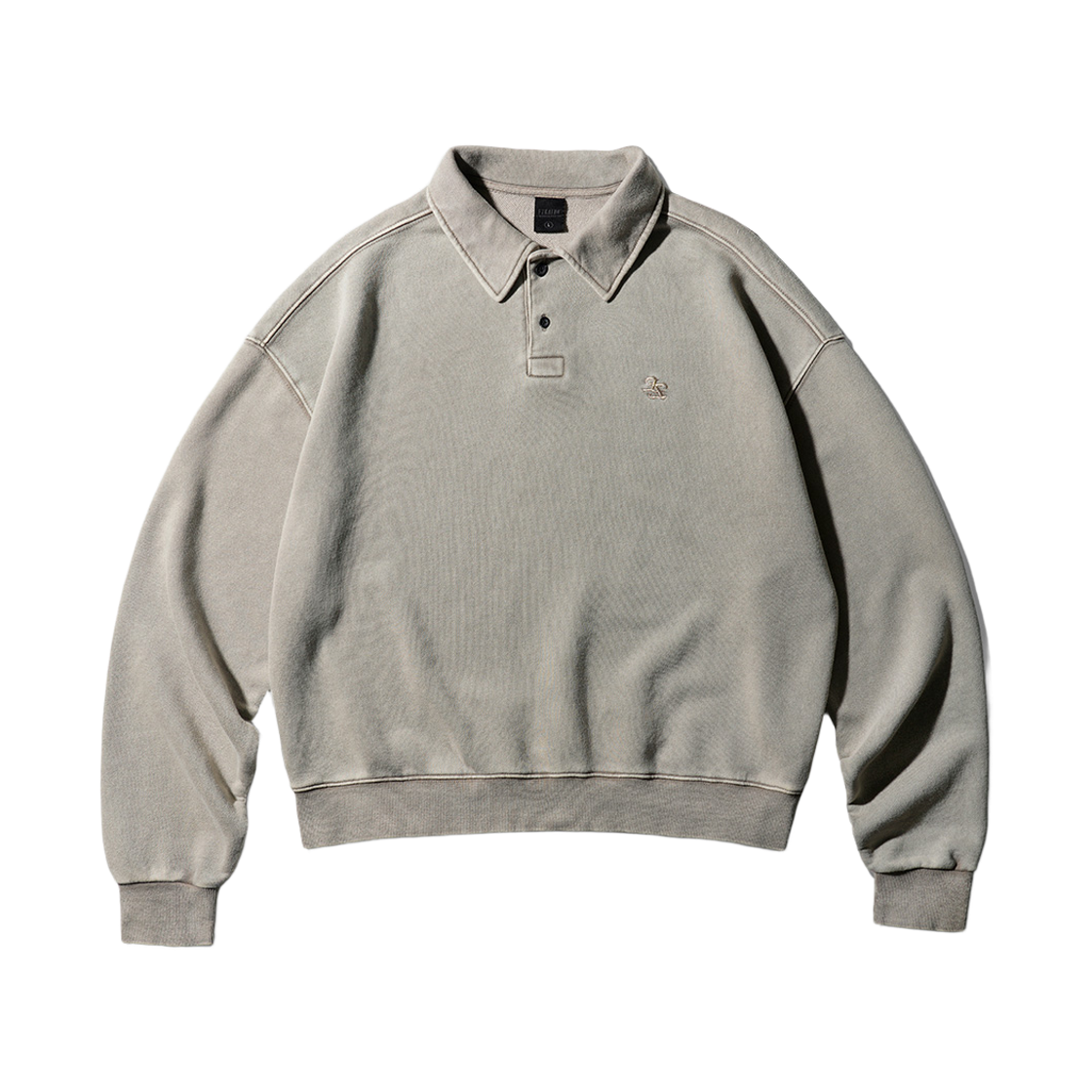 SJMT6917_creamgray_29 EZKATON EZ Pigment Dyed Collar Sweatshirt Creamgray SJMT6917