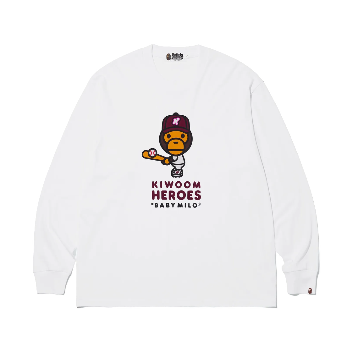 - BAPE x Kiwoom Heroes Milo Graphic L/S T-Shirt White