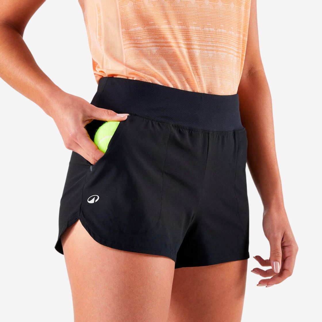 데카트론 여성 2부 테니스 경량 반바지 드라이 스모크 블랙(Decathlon Women's Lightweight Tennis Shorts Dry Smoke Black) - 5