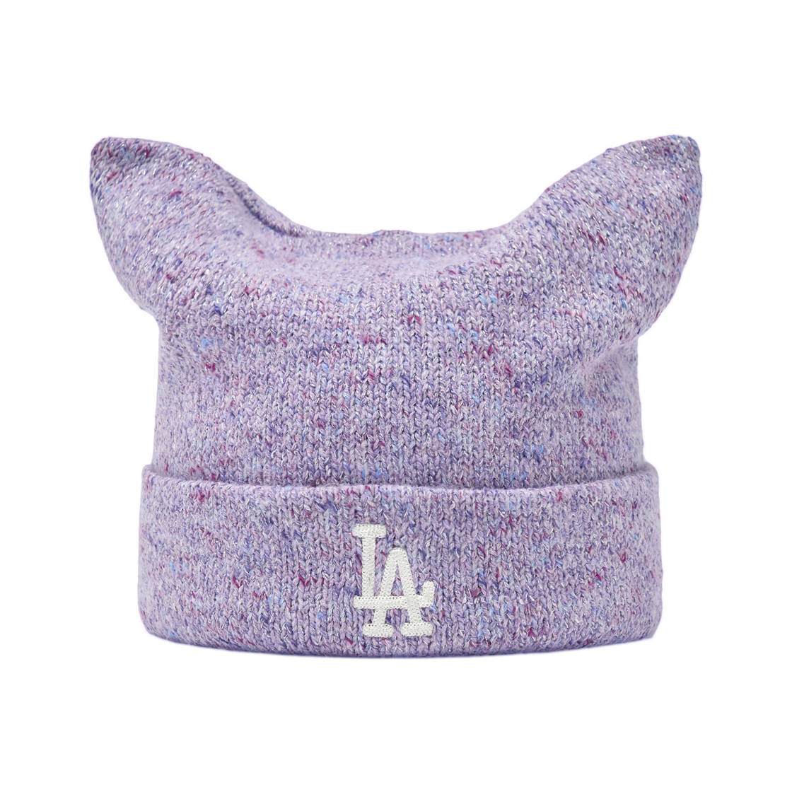 3ABNB1266-07VOL MLB Loose Fit Melange Meowing Beanie LA Dodgers Violet