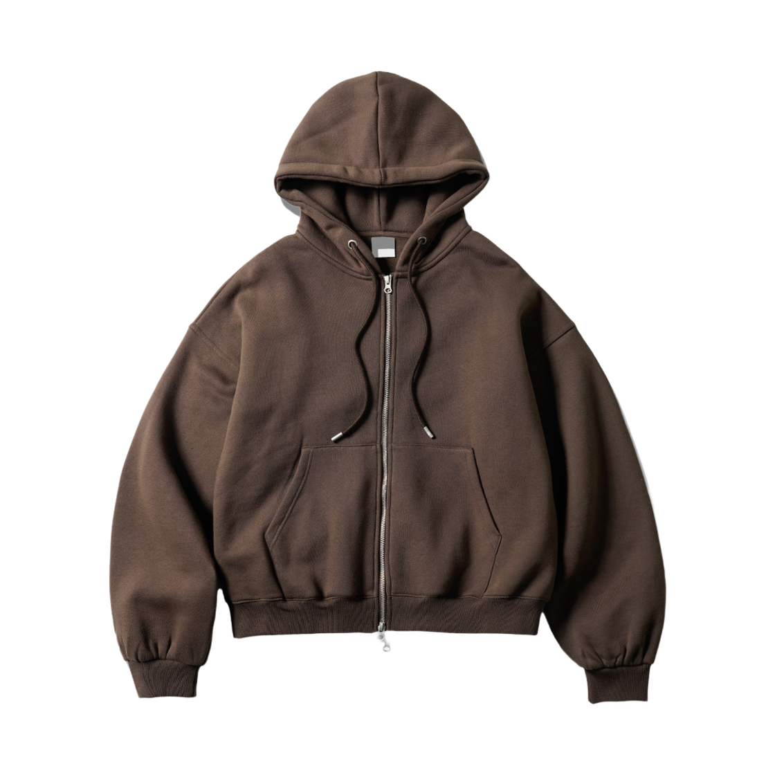 JUHD4718_brown_29 PERSTEP Crop Two Finder Hoodie Zip Up Brown JUHD4718