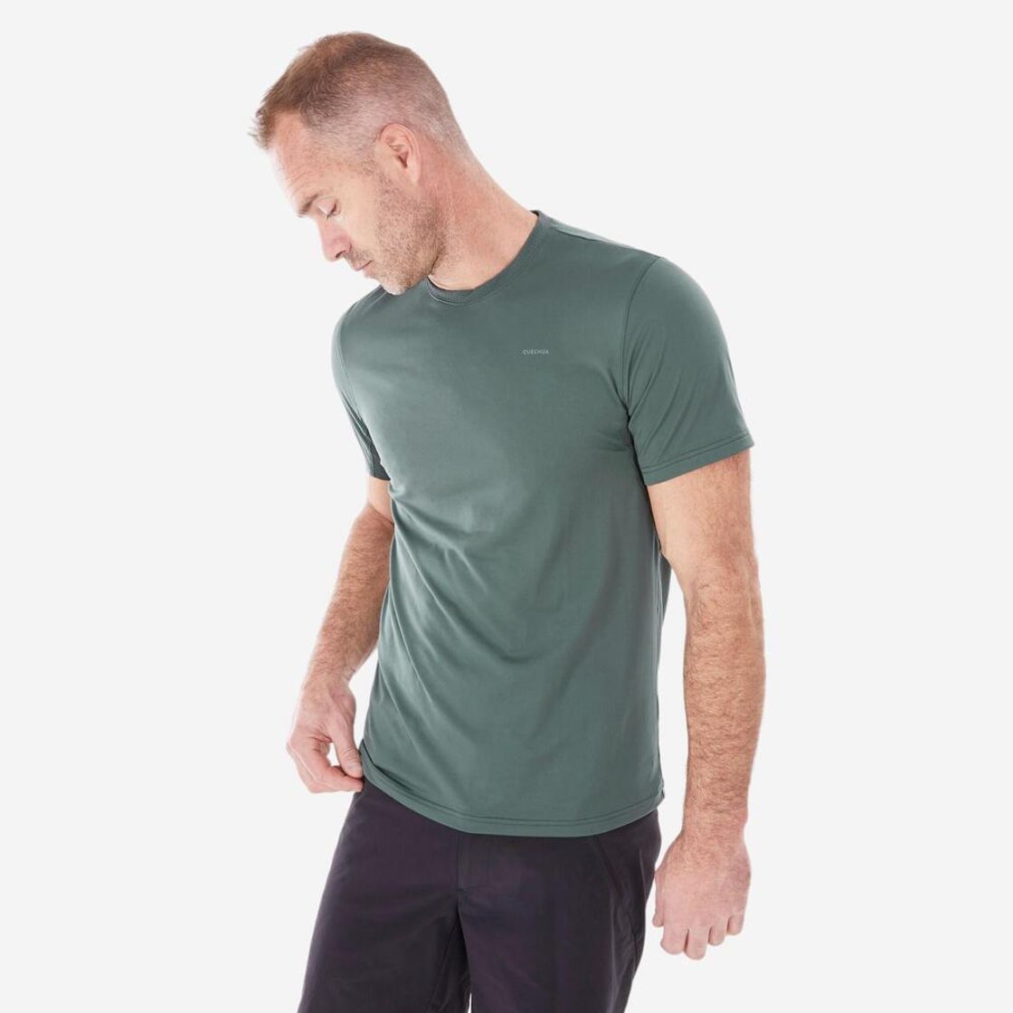 데카트론 남성 등산 반팔 티 MH100 스모크 그린(Decathlon Men's Hiking Short Sleeve T-Shirt MH100 Smoke Green) - 2