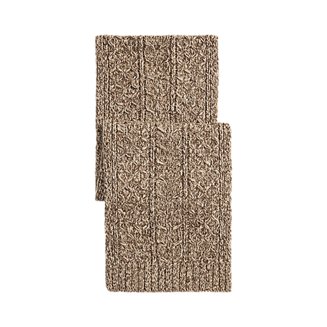 더블 RL 마블드 울 블렌드 스카프 브라운 탄(Double RL Marled Wool Blend Scarf Brown Tan)