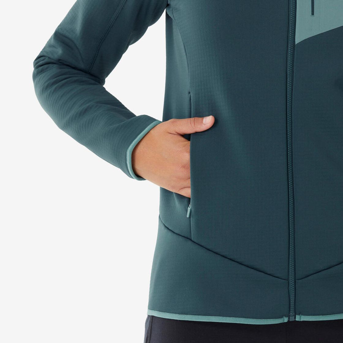 데카트론 여성 등산 플리스 재킷 스트레치 MH500 어비스 그린(Decathlon Women's Hiking Stretch Fleece Jacket MH500 Abyss Green) - 4