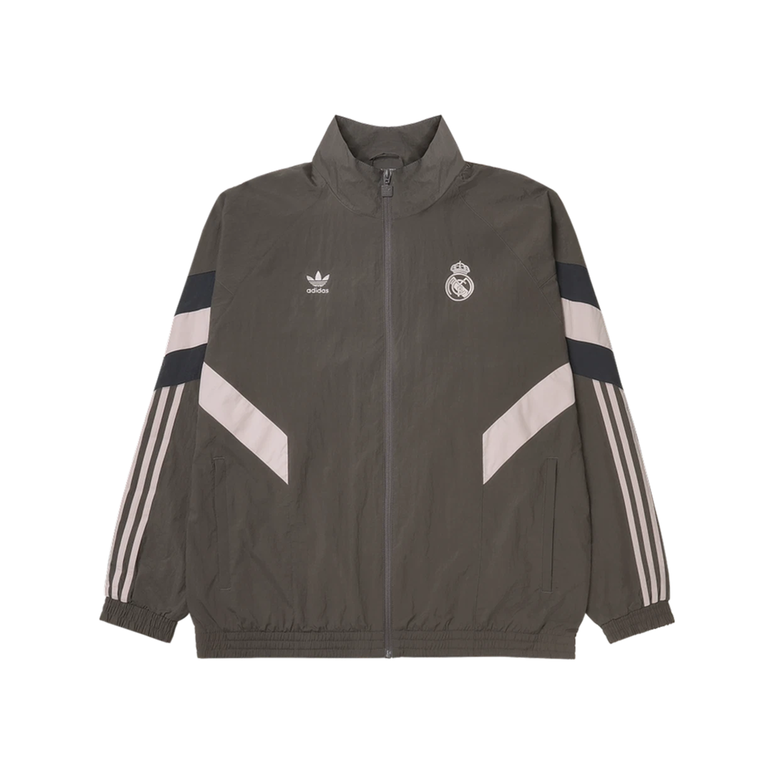 아디다스 레알 마드리드 오리지널스 트랙 탑 차콜 그레이 - KR 사이즈(Adidas Real Madrid Originals Track Top Charcoal Grey - KR Sizing)