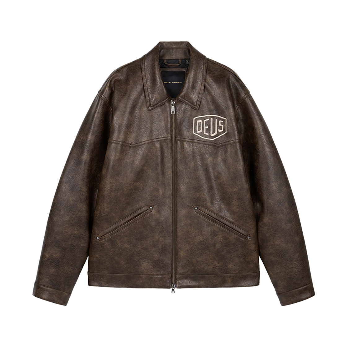 D264UJK220080 [6% 적립] Deus Ex Machina Rider's Friends Faux Leather Jacket Brown