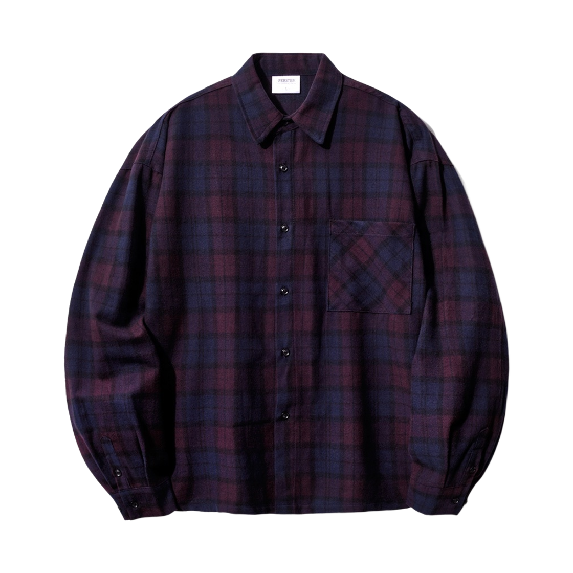 SMLS4450_Burgundy_291 PERSTEP Howling Check Shirt Burgundy SMLS4450