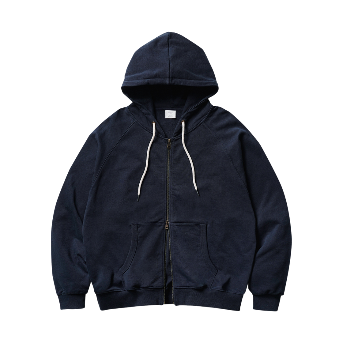 ISHD4738_navy_29 PERSTEP Round Cut Heavy Cotton Hoodie Zipup Navy ISHD4738