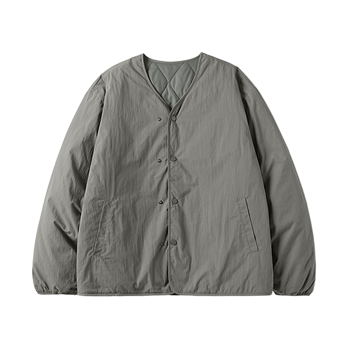 KJOT1588_darkgray_29 FP142 Reversible Quilted Cardigan Darkgray KJOT1588