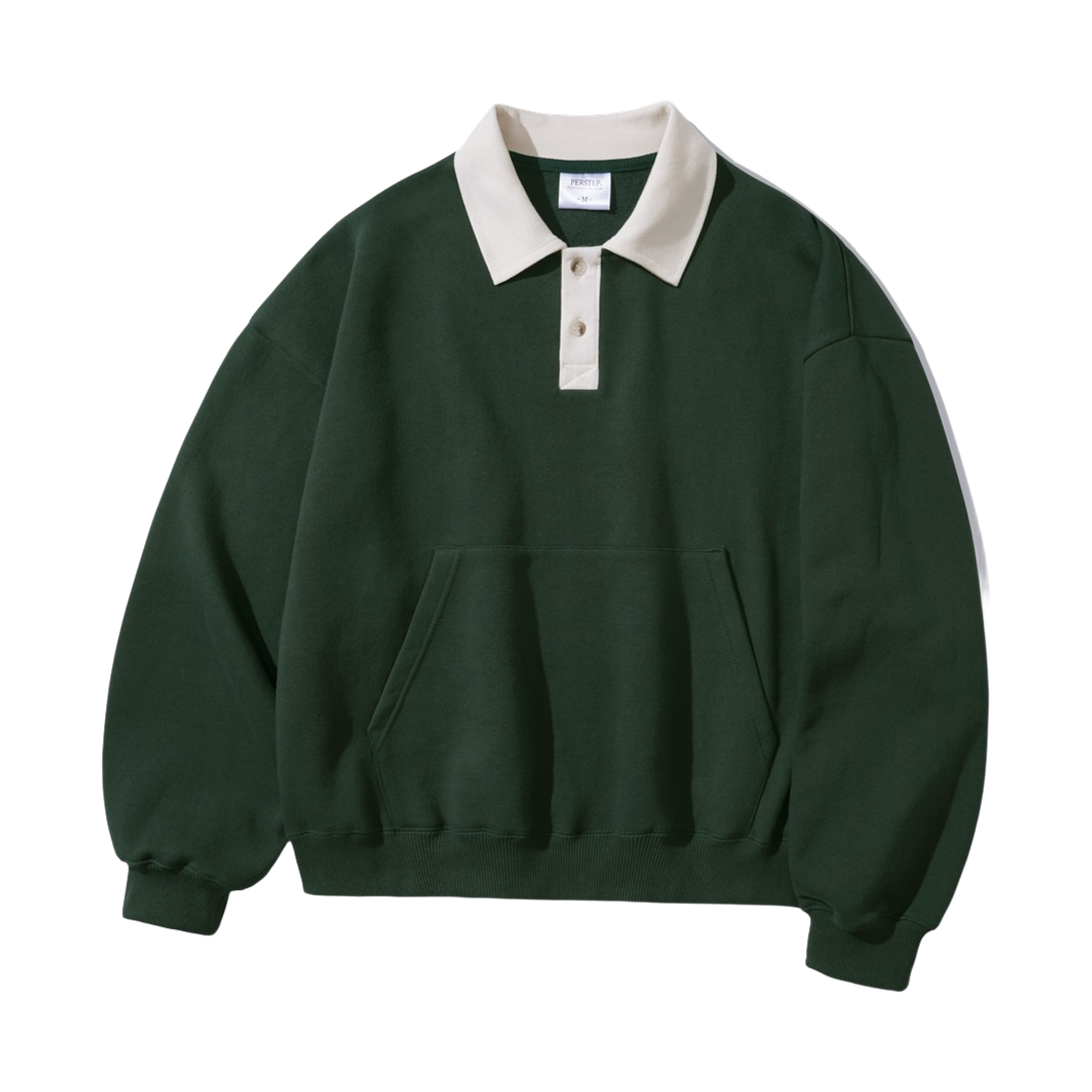HYMT4526_Green_291 PERSTEP Nomad Two Tone Collar Sweatshirts Green HYMT4526