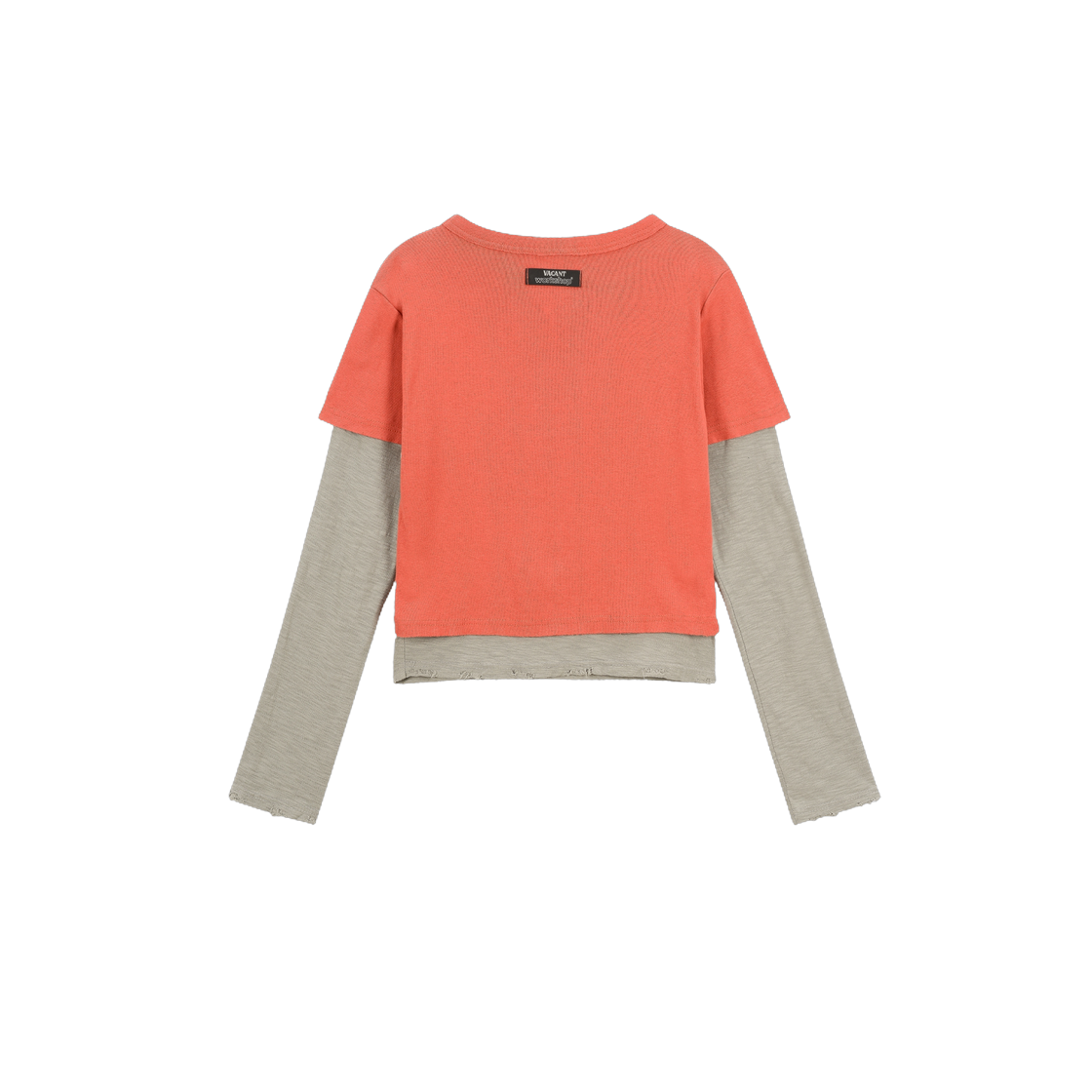 베이컨트 아카이브 여성 워크샵 빈티지 레이어드 티셔츠 세트 (반팔 & 긴팔) 레드(Vacant Archive Women Workshop Vintage Layered T-Shirts Set (Short & Long Sleeve) Red) - 2
