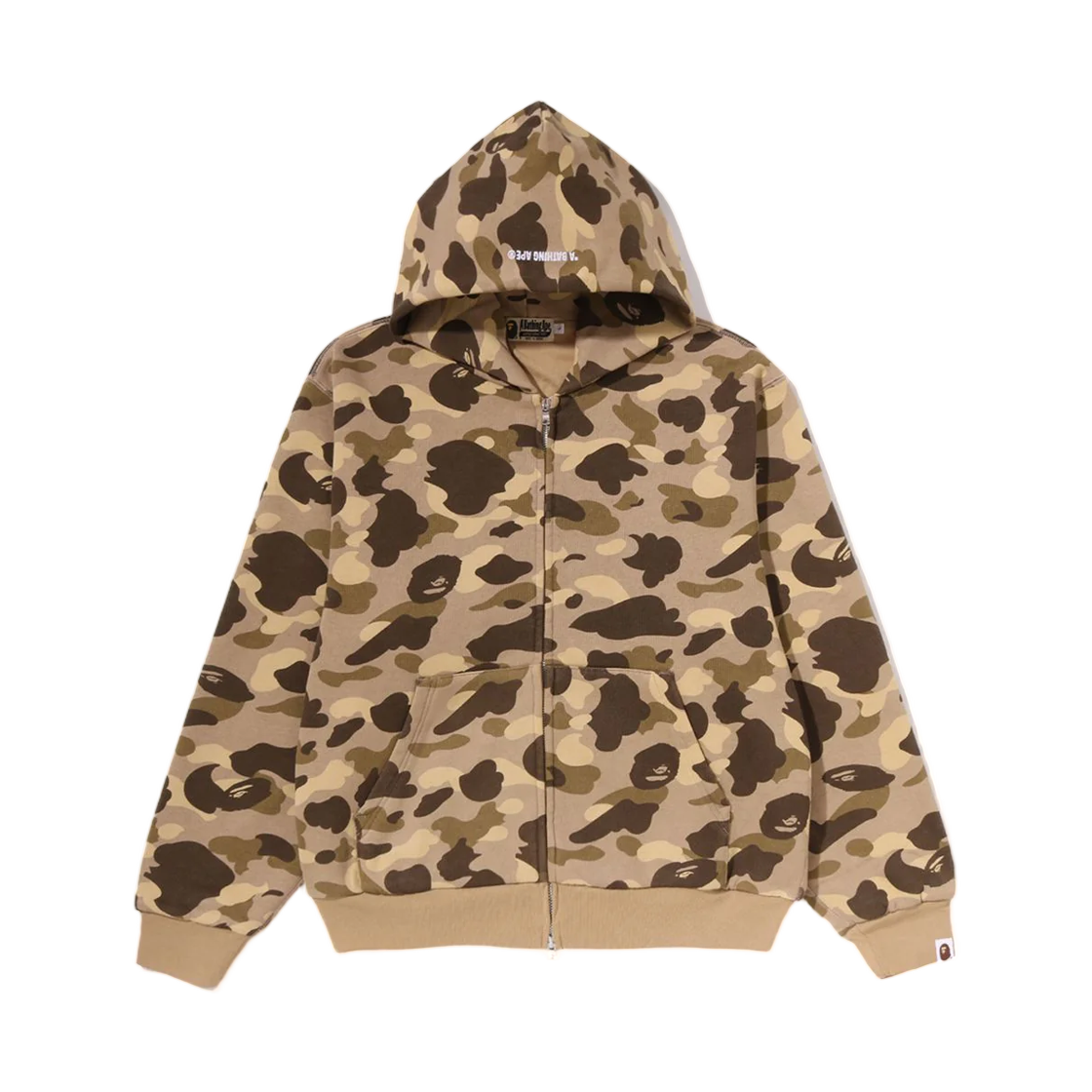 - BAPE Color Camo Heavy Washed Cropped Fit Zip Hoodie Brown