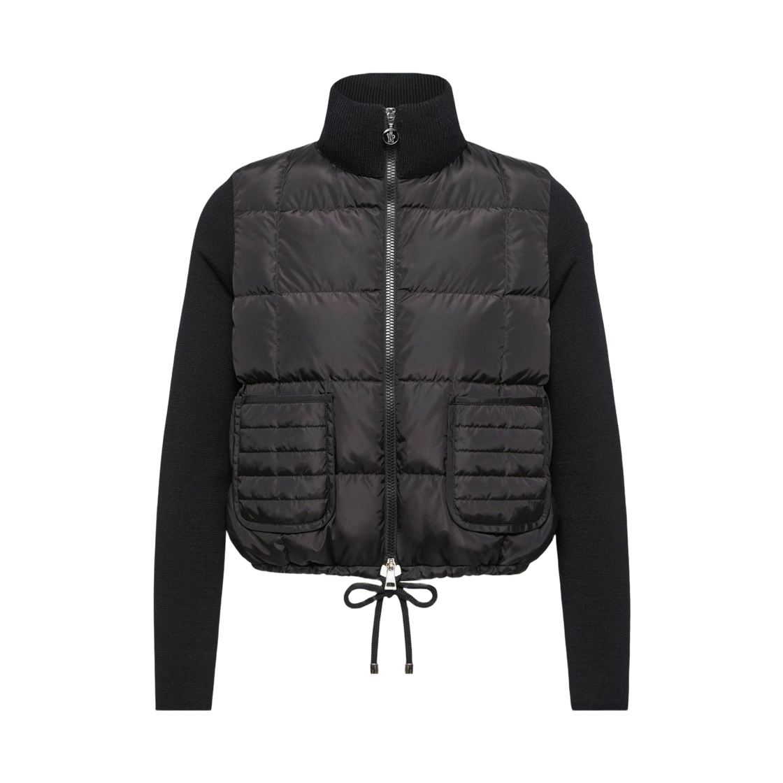 L2-093-9B00067-M1131-999 (W) Moncler Square Quilted Padded Wool Zip-Up Cardigan Black - 26FW