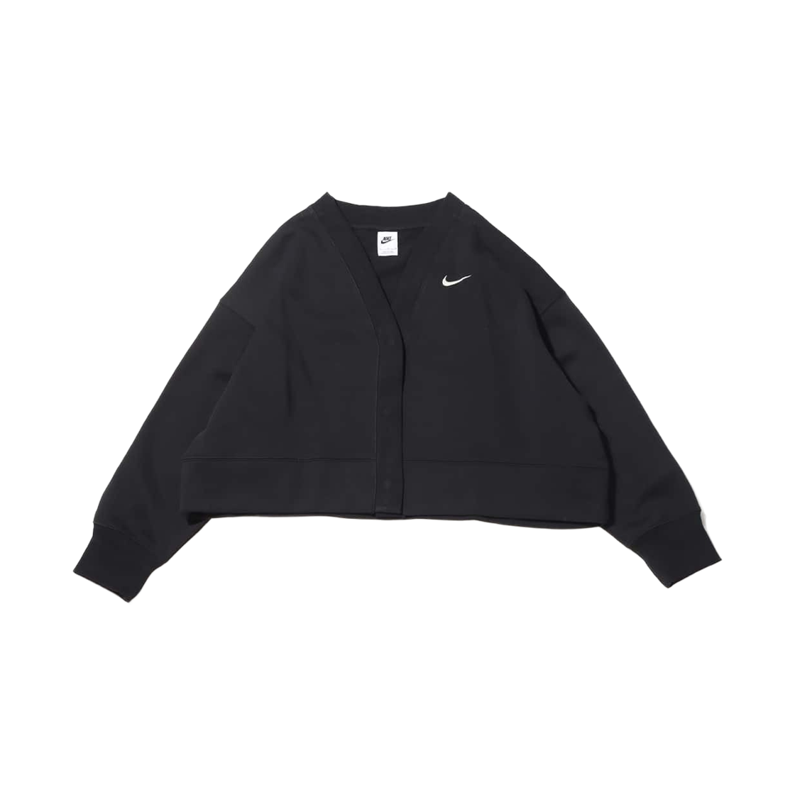 FB8773-010 (W) Nike NSW Phoenix Fleece Oversized Cardigan Black Sail - Asia