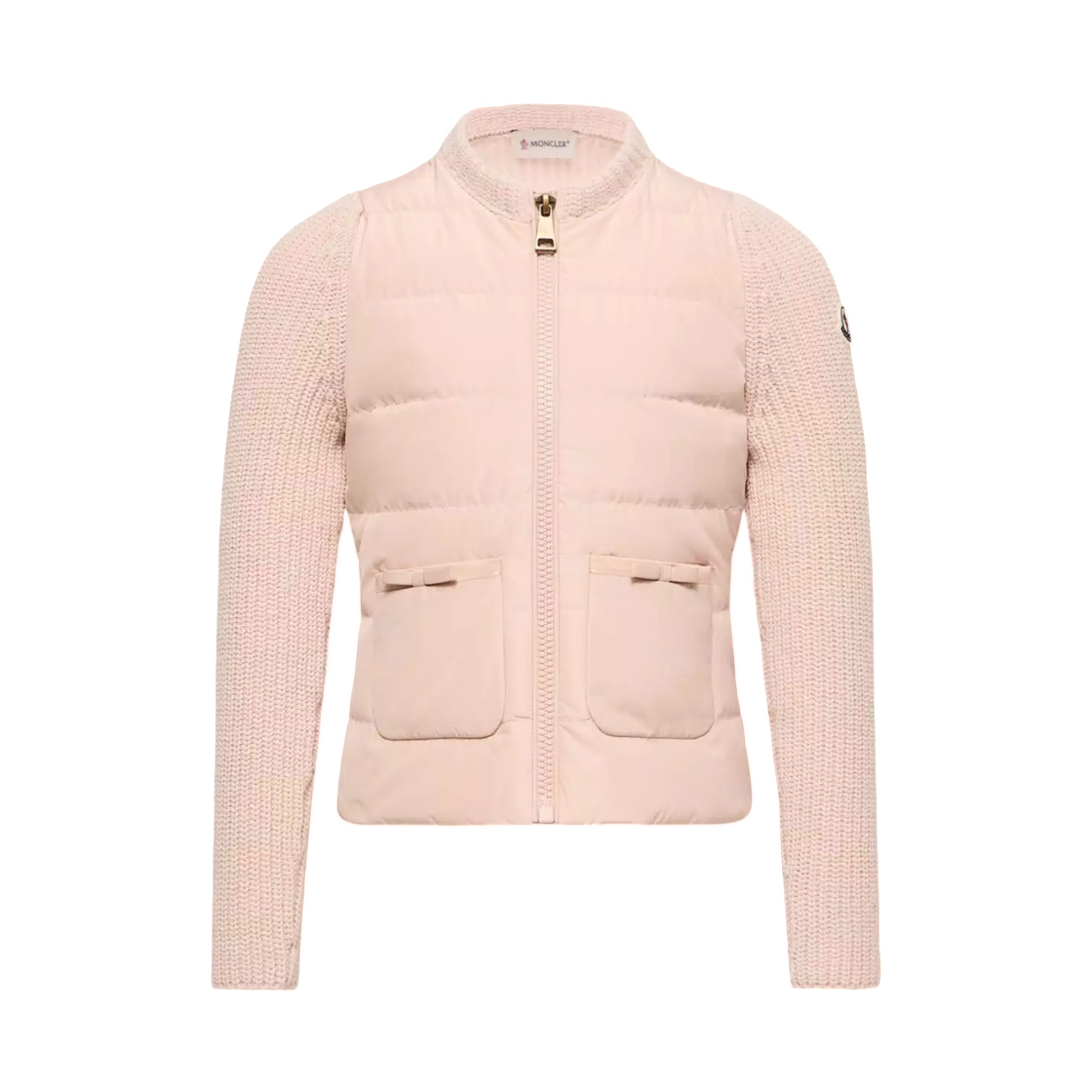 L2-954-9B00004-M4281-511 (Kids) Moncler Padded Wool & Cashmere Zip Up Cardigan Pink - 26FW