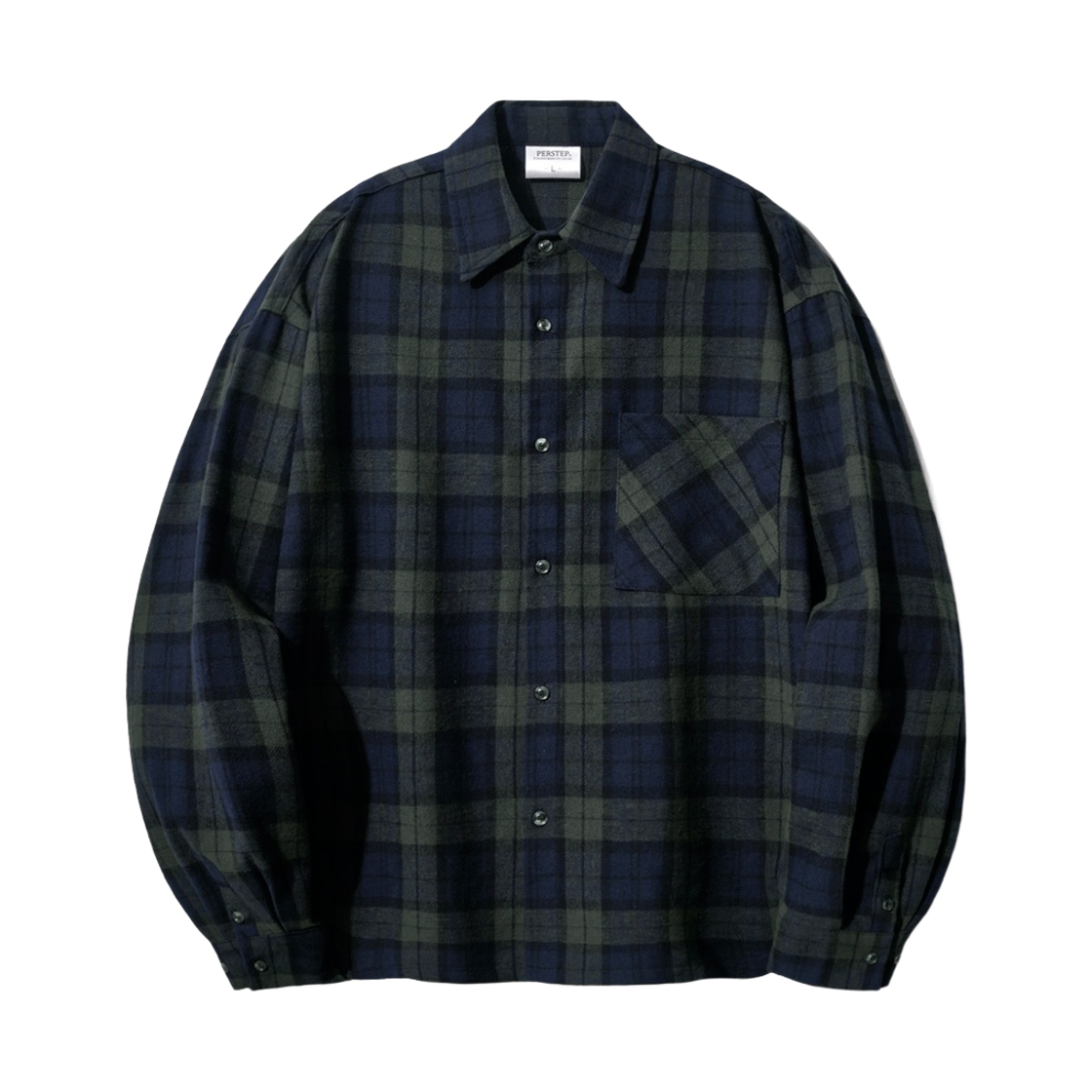 SMLS4450_Navy_291 PERSTEP Howling Check Shirt Navy SMLS4450