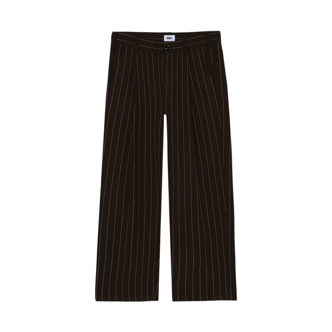 142020262 Obey Dean Stripe Pleated Pant Carbon Pinstripe