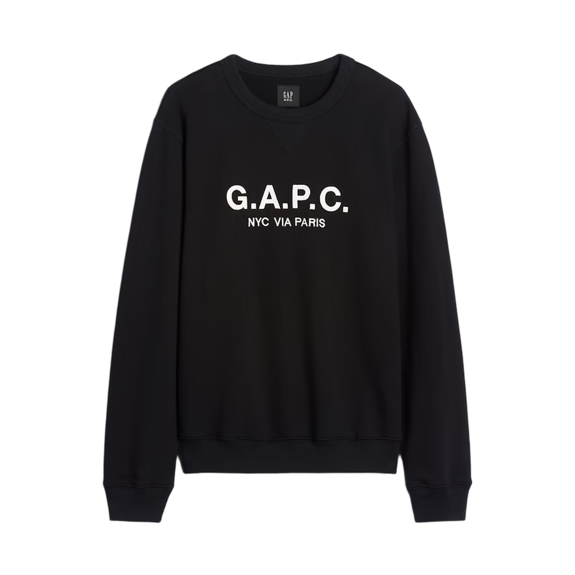 (W) 갭 x 아페쎄 헤비웨이트 로고 스웨트셔츠 블랙((W) Gap x A.P.C. Heavyweight Logo Sweatshirt Black)