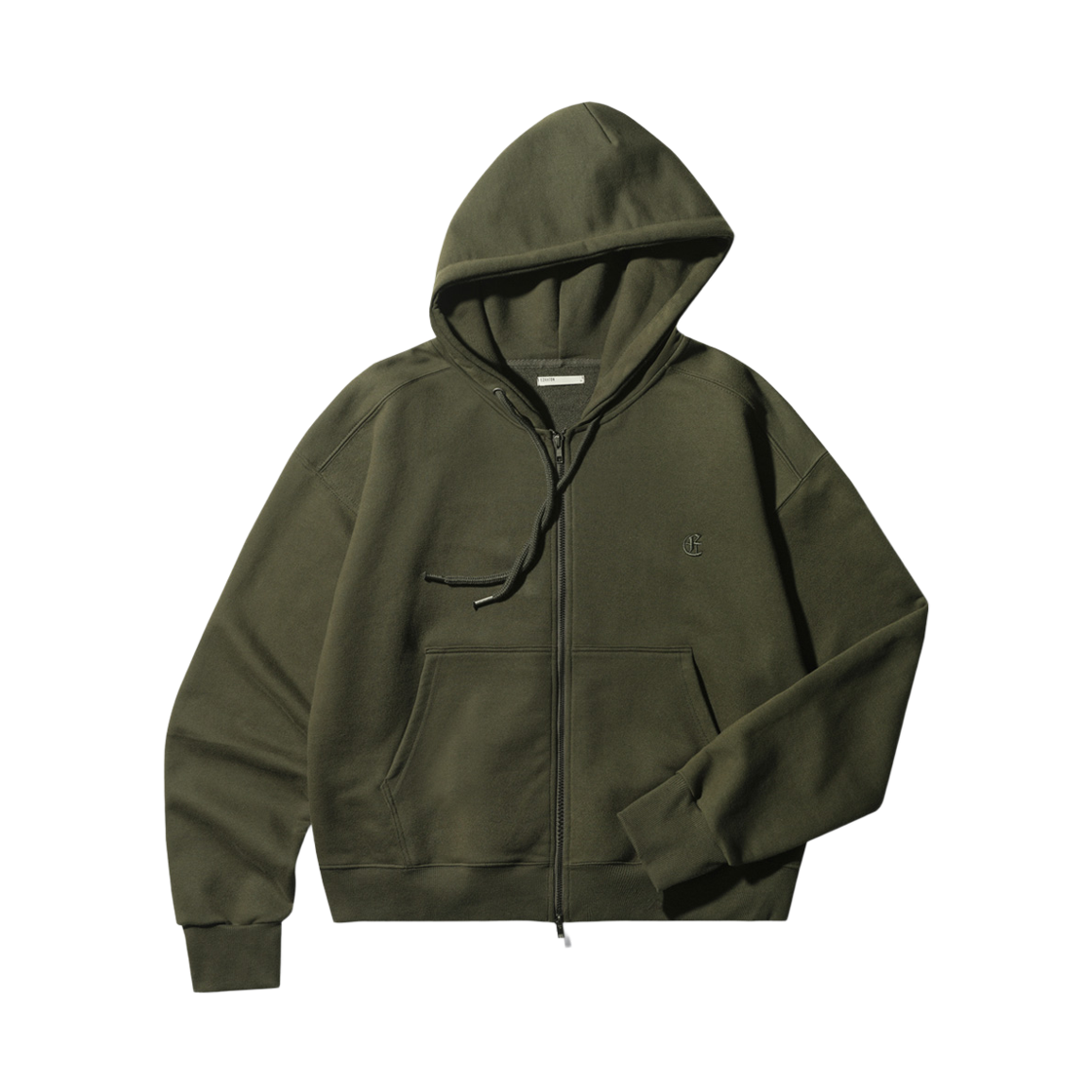 SJHD6909_darkkhaki_29 EZKATON Clutch crop zip-up hoodie Darkkhaki SJHD6909