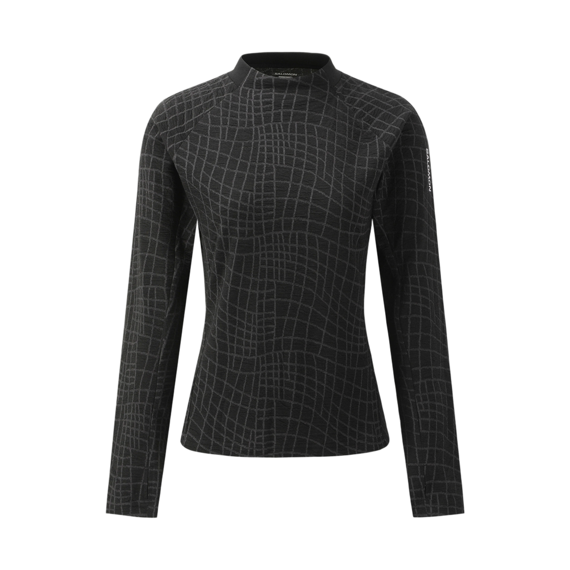 LD0617300 (W) Salomon Phase Wool Long Sleeve Jacquard Black