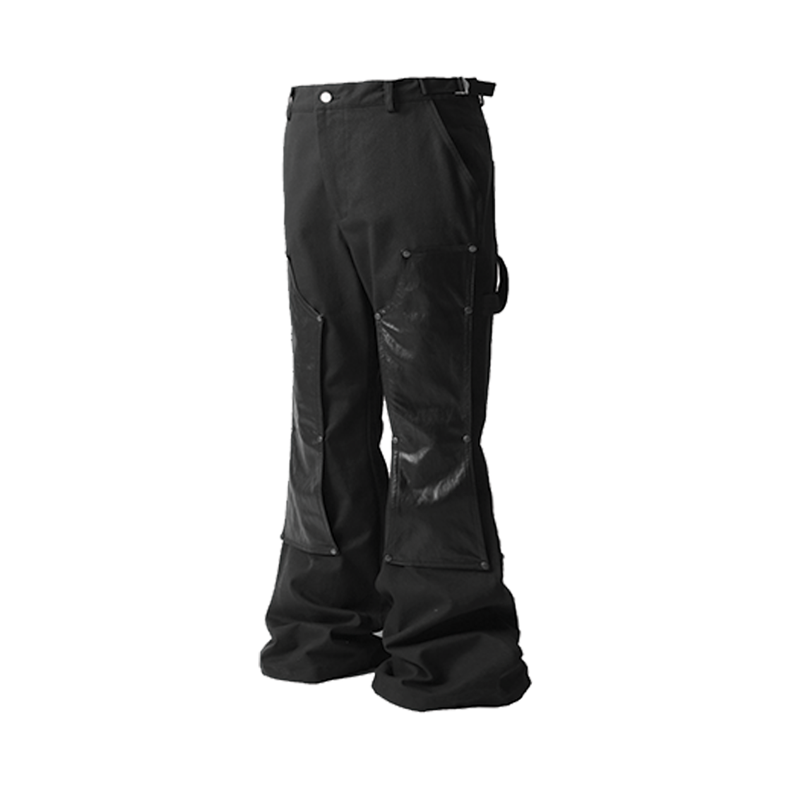 로어링라드 더블 니 카펜터 플레어 팬츠 블랙(ROARINGRAD Double Knee Carpenter Flared Pants Black)