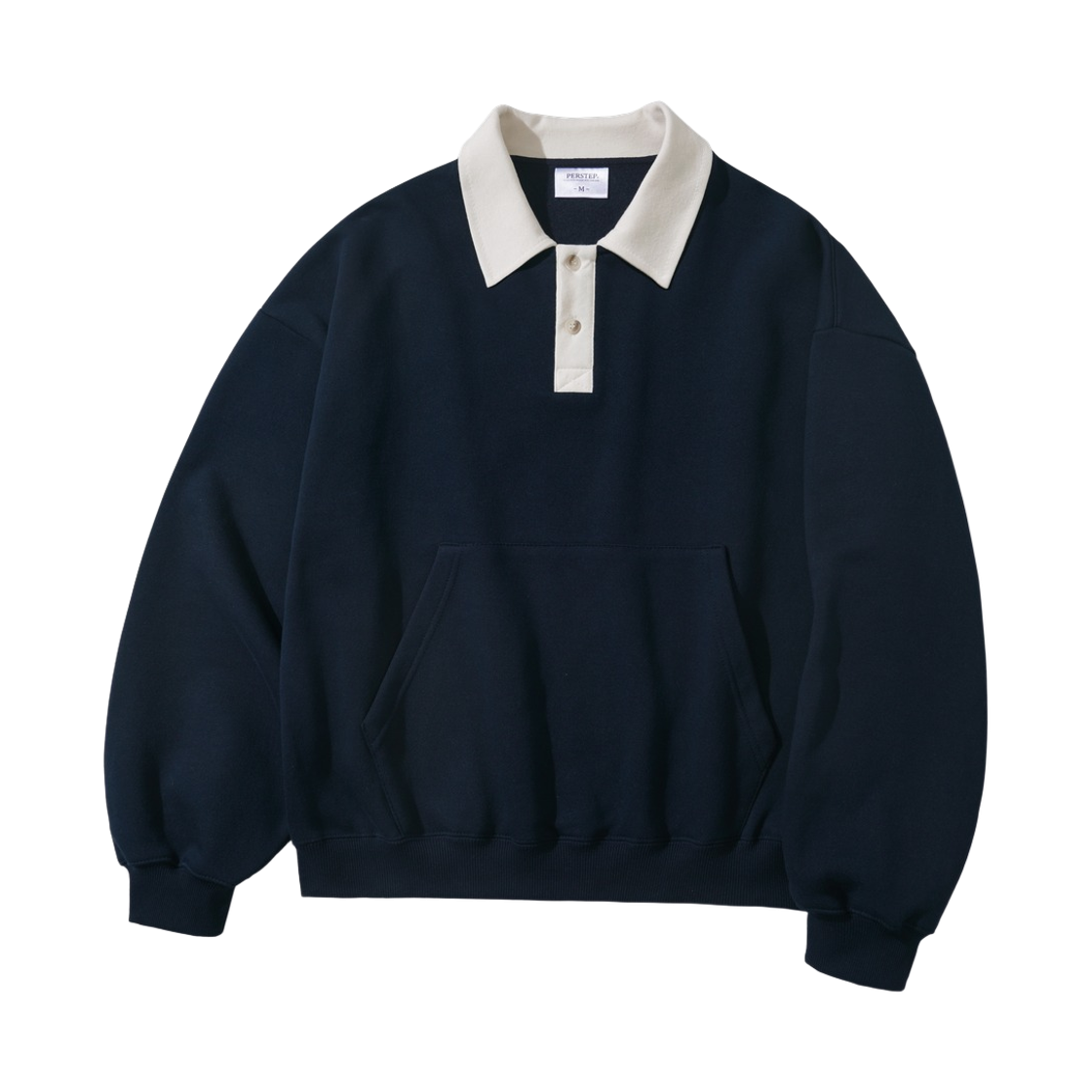 HYMT4526_Navy_291 PERSTEP Nomad Two Tone Collar Sweatshirts Navy HYMT4526