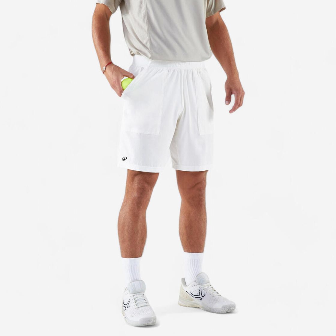 데카트론 남성 4부 테니스 반바지 드라이 500 코튼 화이트(Decathlon Men's Tennis Shorts Dry 500 Cotton White) - 7