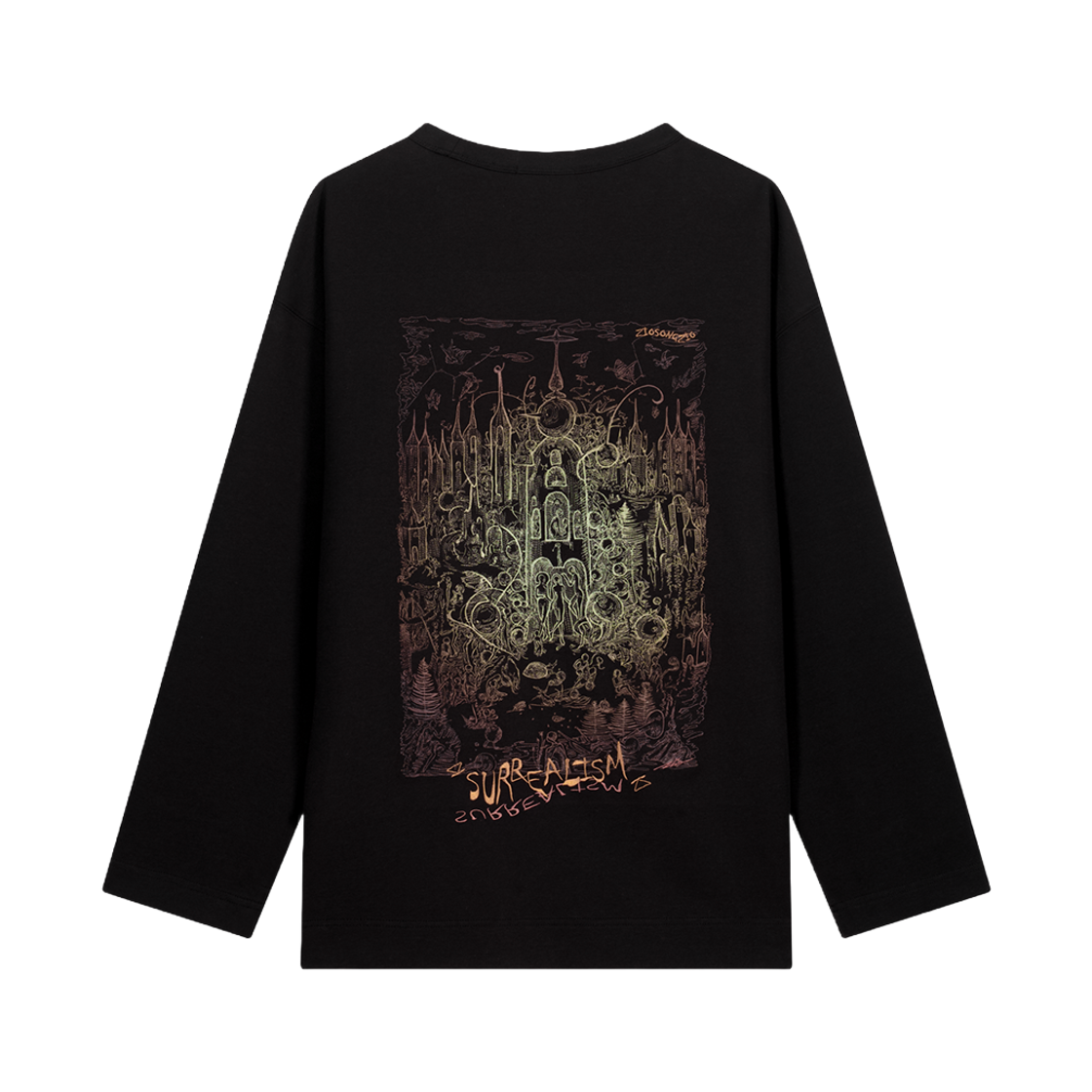 BI5TS524BK ZIOSONGZIO COLLECTION Surrealism Artwork Long Sleeve Black