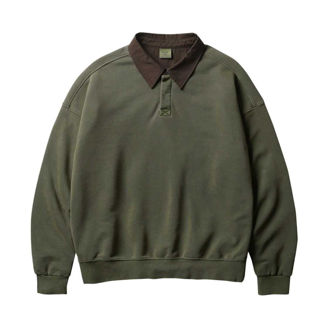 ISMT4743_khaki_29 PERSTEP Lazy Field Pigment Collar Sweatshirt Khaki ISMT4743
