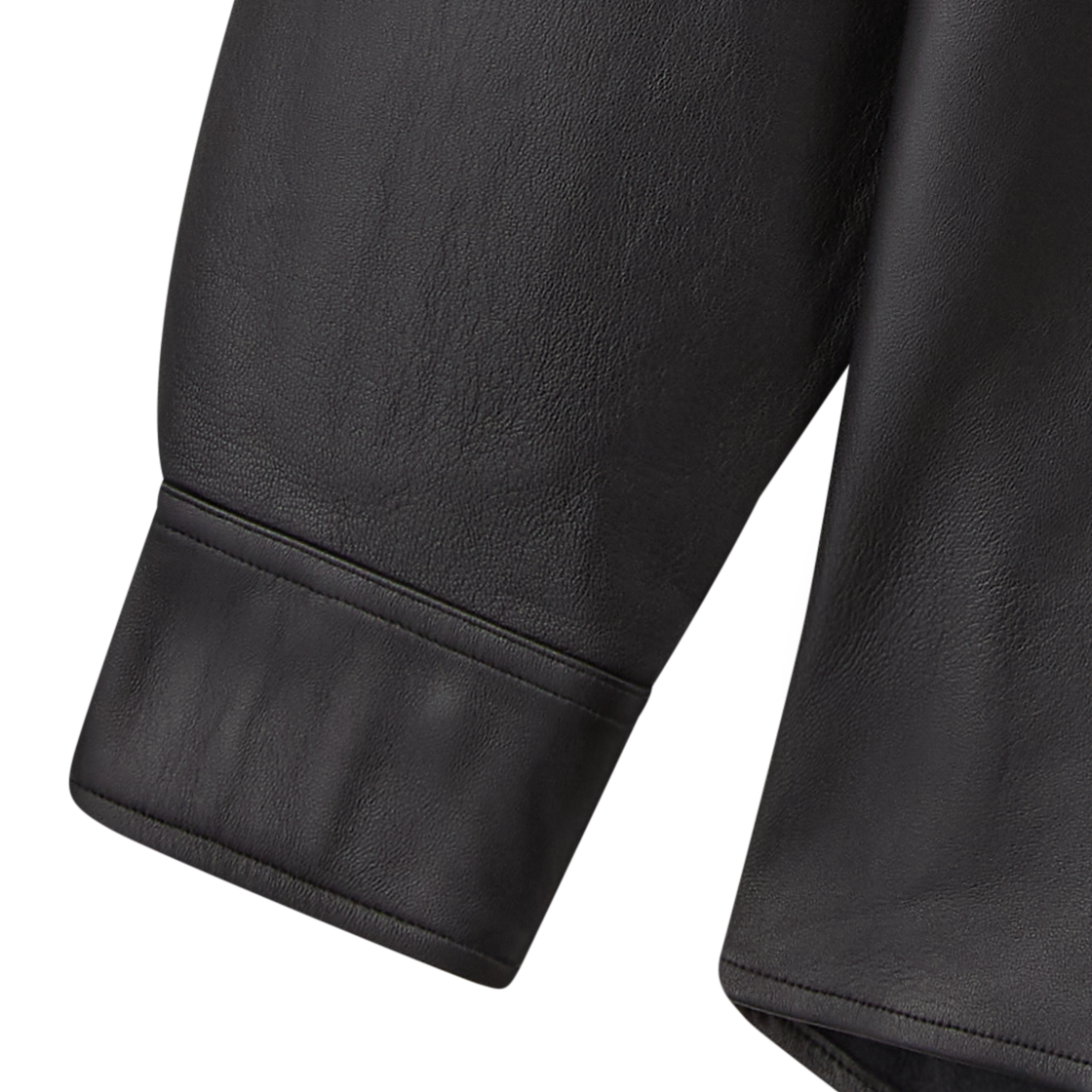 카르 램 레더 셔츠 블랙 - 26FW(Cale Lamb Leather Shirt Black - 26FW) - 5