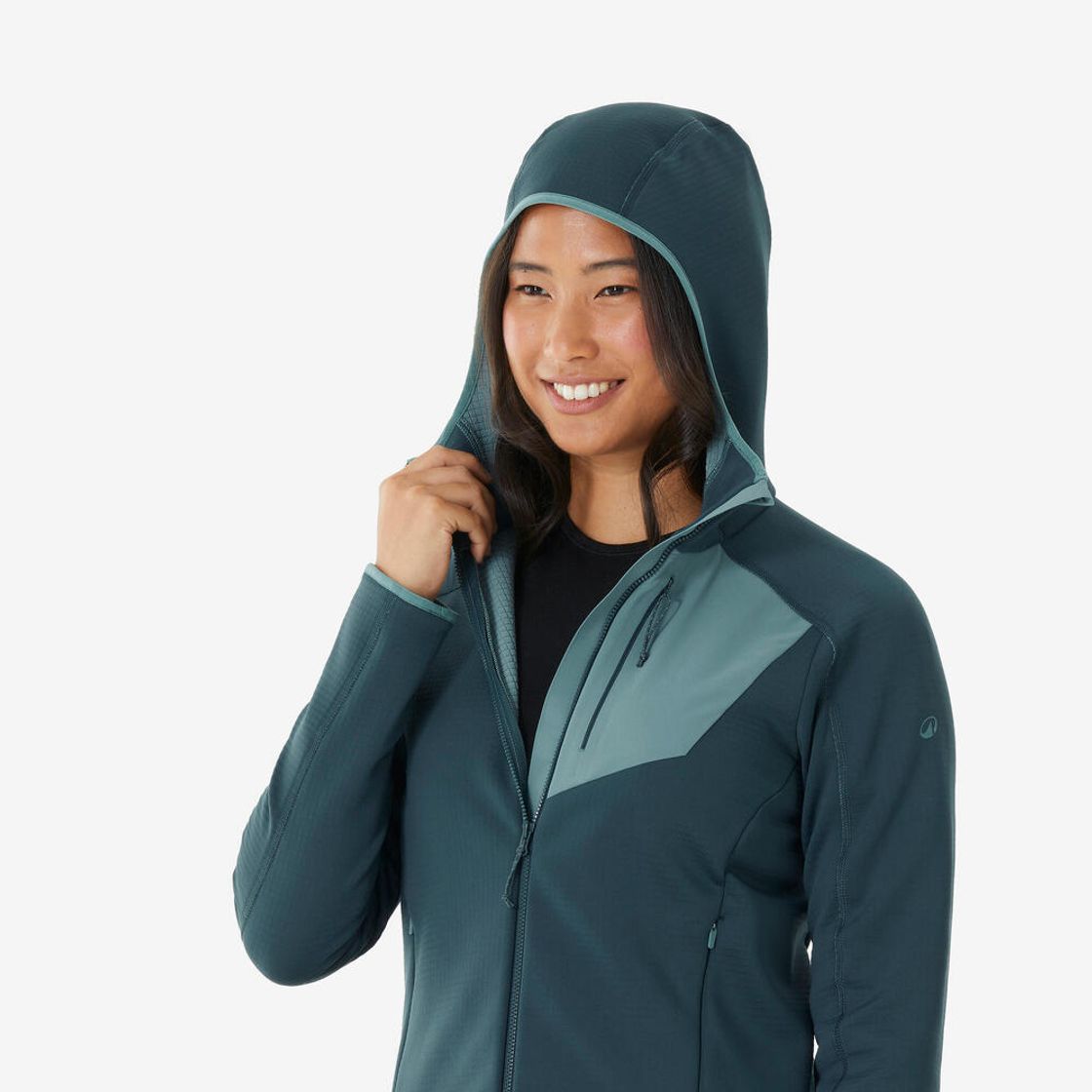 데카트론 여성 등산 플리스 재킷 스트레치 MH500 어비스 그린(Decathlon Women's Hiking Stretch Fleece Jacket MH500 Abyss Green) - 2