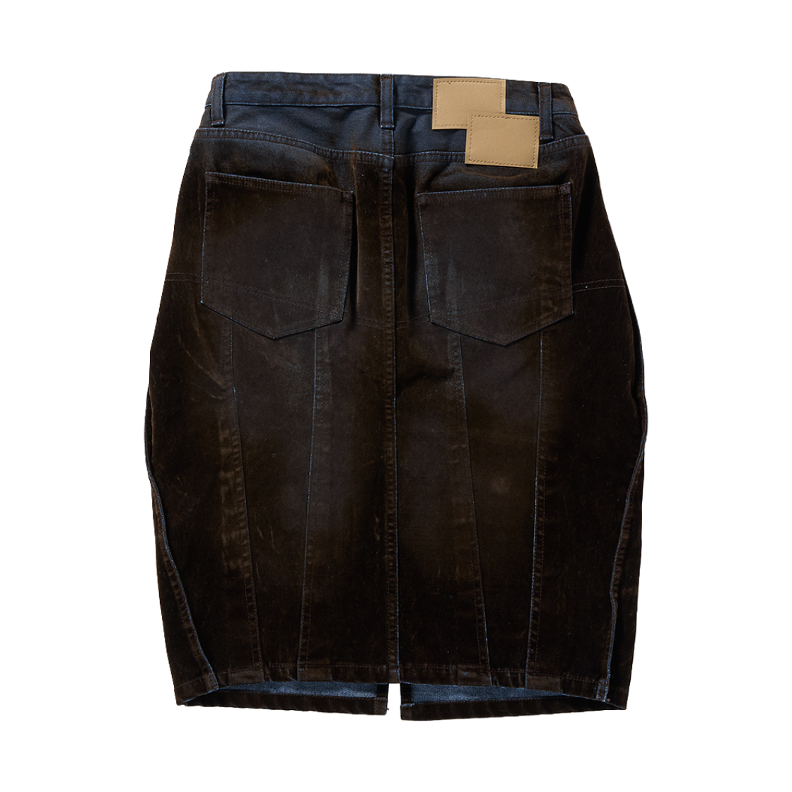 퍼버즈 우먼 플로키 데님 스커트 브라운 - 26FW(Perverze Women Flocky Denim Skirt Brown - 26FW) - 2