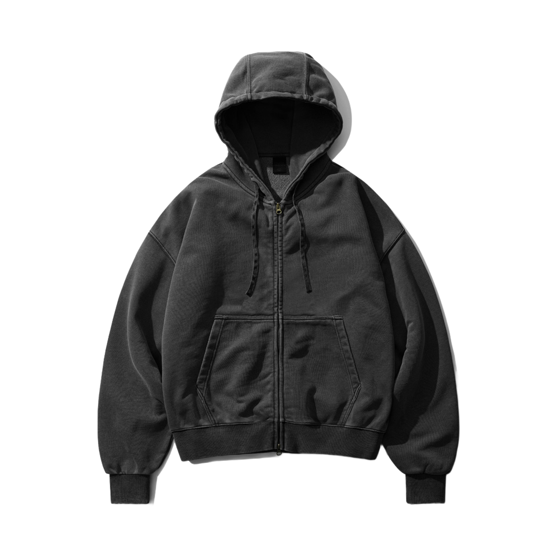 MMOT6762_Deepgray_29 EZKATON Easy Crop Pigment Hood Zip-up Deepgray MMOT6762