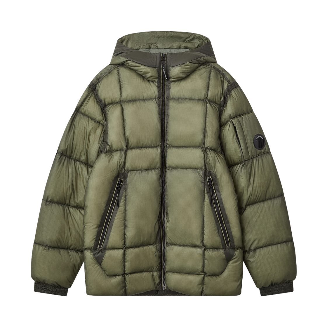KW6DDWJCC01KK [키즈] C.P. Company U16 D.D. Shell Ripstop Hooded Lens Puffer Jacket Sage Green - 26FW