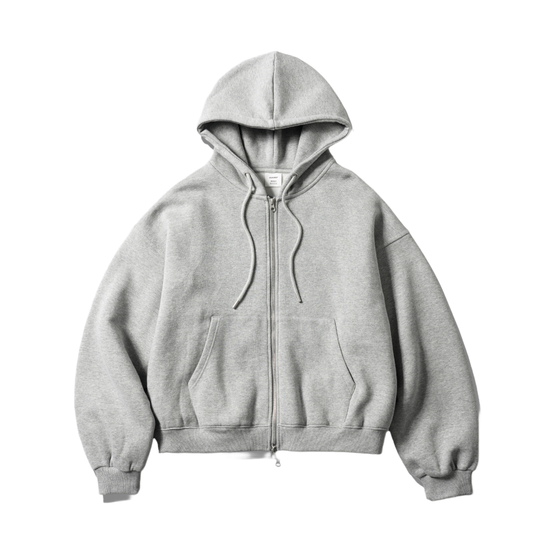 JUHD4718_gray_29 PERSTEP Crop Two Finder Hoodie Zip Up Gray JUHD4718
