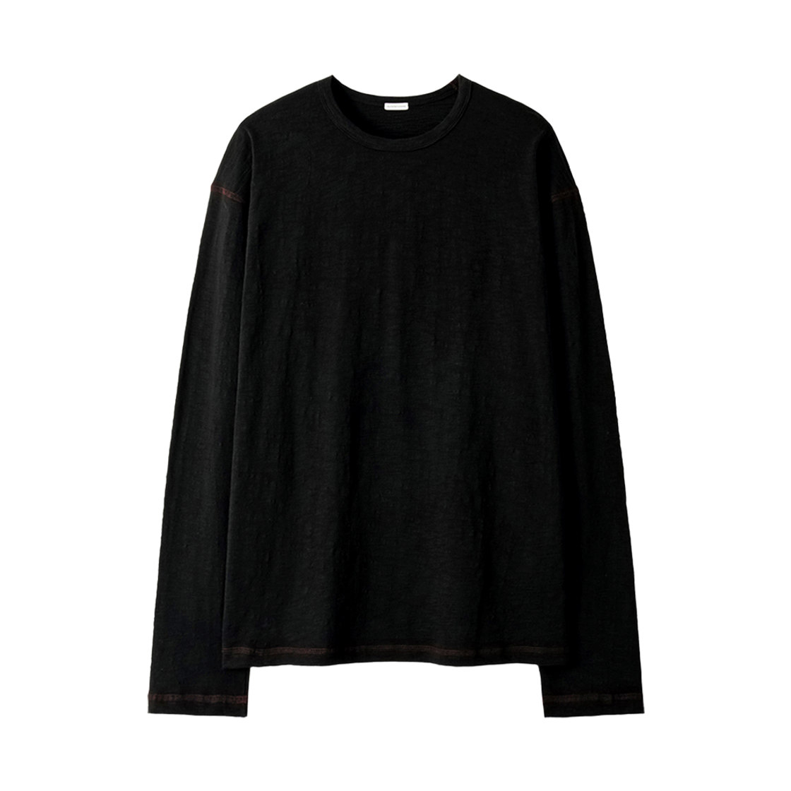 YPA26AWLS02BK YOUCHE SI Trace Slub Long Sleeve Tee Deep Black