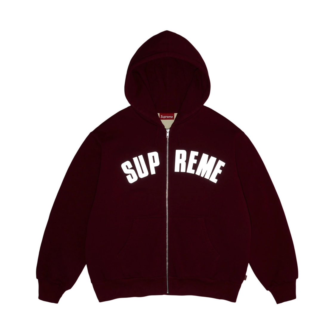 슈프림 아크 써멀 라인드 집업 후드 스웨트셔츠 카디널 - 26FW(Supreme Arc Thermal Lined Zip Up Hooded Sweatshirt Cardinal - 26FW) - 2