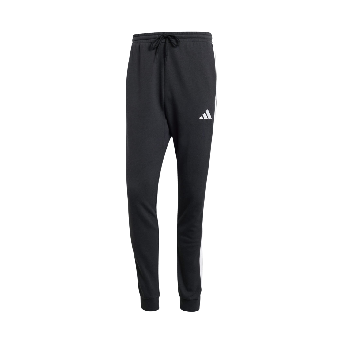 JD1881 Adidas Essentials 3-Stripes French Terry Pants Black White - US Sizing