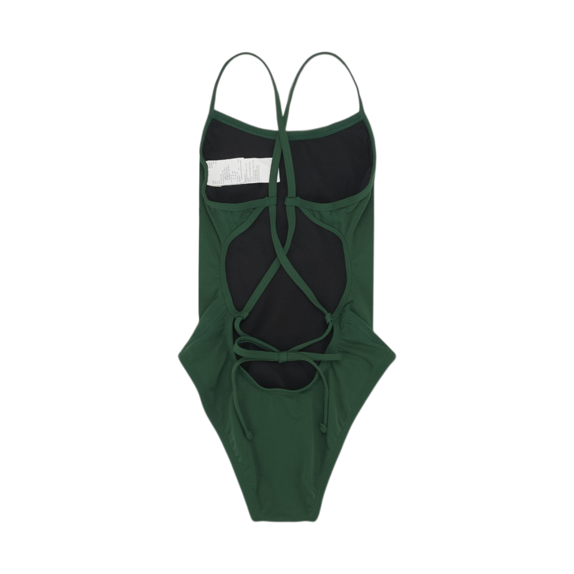 (W) 나이키 스윔 앤서 메탈릭 솔리드 레이스업 타이백 골지 그린((W) Nike Swim Answer Metallic Solid Lace-Up Tie-Back Gorge Green) - 2