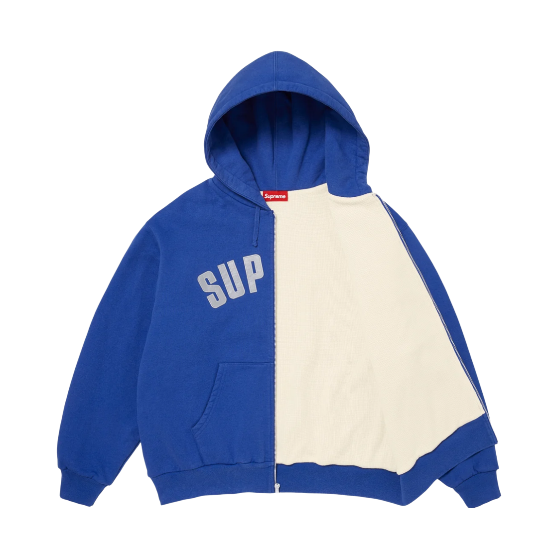 슈프림 아크 써멀 라인드 집업 후드 스웨트셔츠 로얄 - 26FW(Supreme Arc Thermal Lined Zip Up Hooded Sweatshirt Royal - 26FW) - 3
