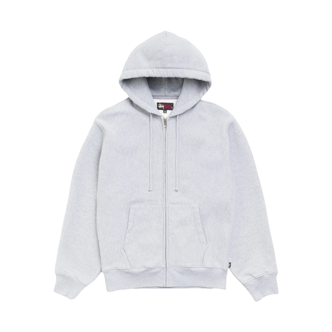 118634 Stussy Fleece Zip Hoodie Grey Heather