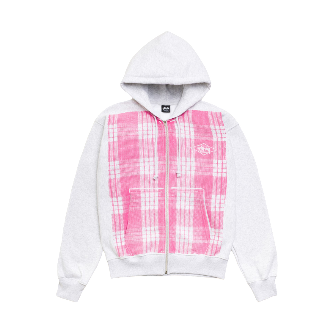 1975220 Stussy Printed Pattern Zip Hoodie Pink Palaka