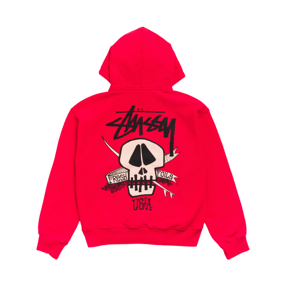1925216 Stussy Fresh Foils Hoodie Garment Dyed Red