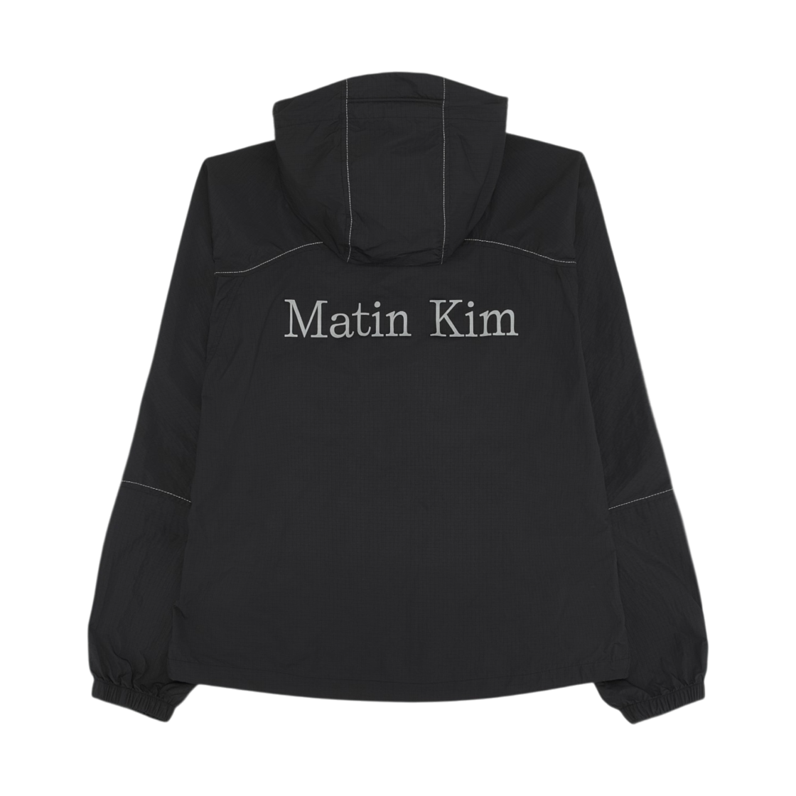마뗑킴 백 로고 후디 윈드 브레이커 블랙(Matin Kim Back Logo Hoody Wind Breaker In Black) - 2