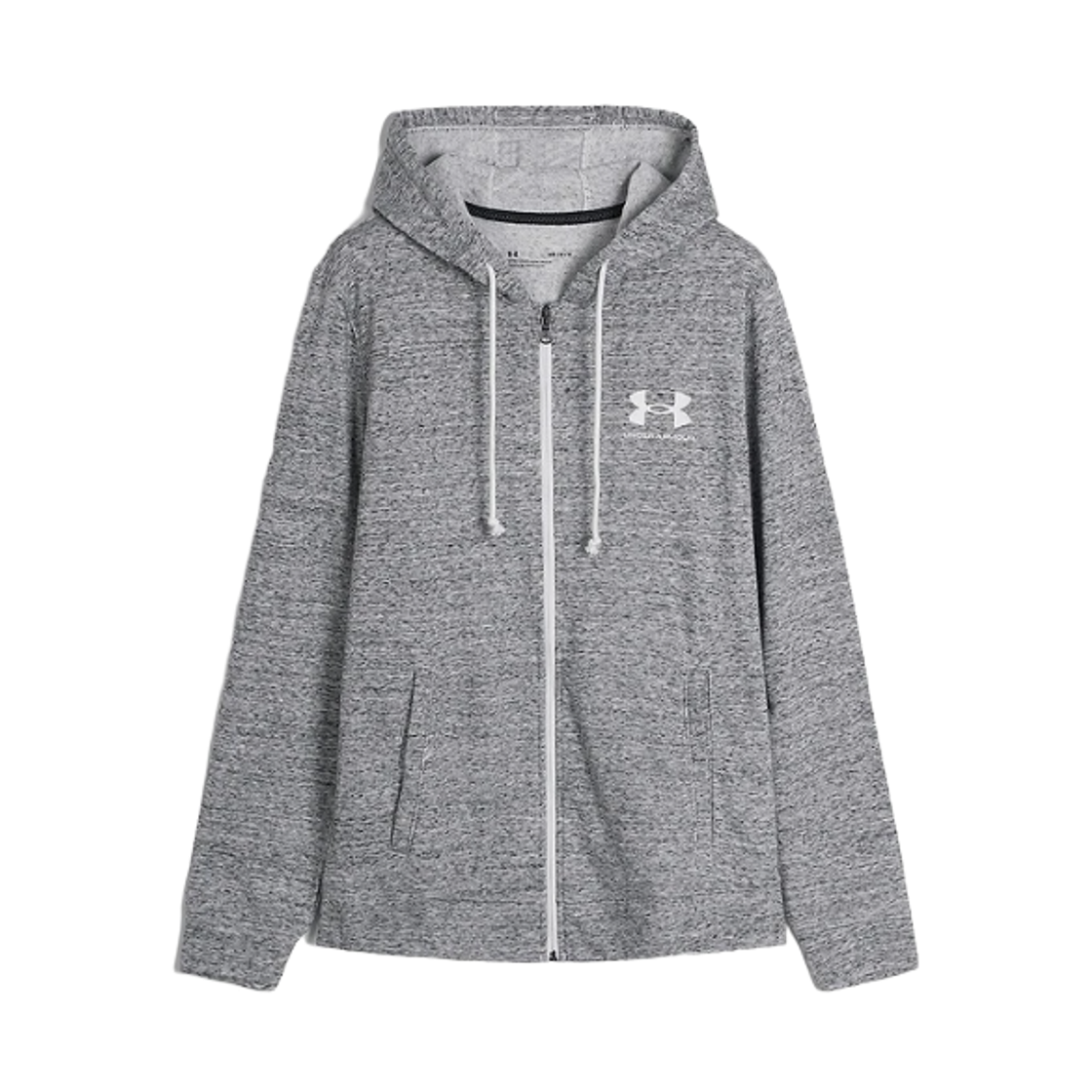 1370409-112 Under Armour Rival Terry Full Zip Hoodie Onyx White
