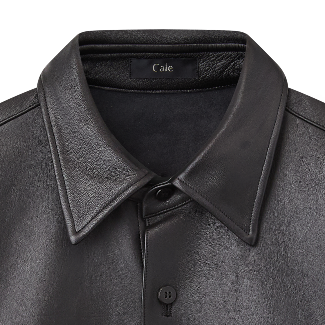 카르 램 레더 셔츠 블랙 - 26FW(Cale Lamb Leather Shirt Black - 26FW) - 3