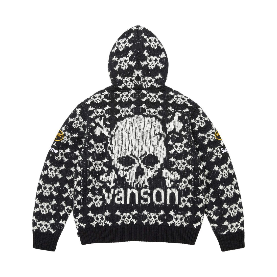 슈프림 x 밴슨 레더스 스컬 집업 후드 스웨터 블랙 - 26FW(Supreme x Vanson Leathers Skull Zip Up Hooded Sweater Black - 26FW) - 2