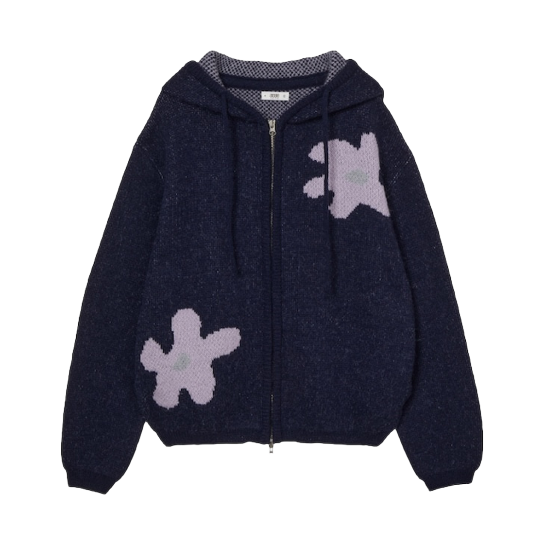 [오프라인 전용] 에이이에이이 우먼 데이지 니트 후디 네이비 - 26FW([오프라인 전용] AEAE Women Daisy Knit Hoodie Navy - 26FW) - 1