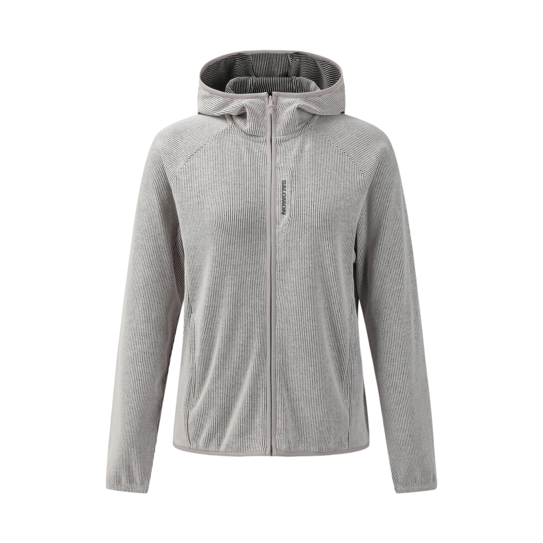LD0401800 (W) Salomon Ridge Hood Zip Jacket Pale Grey